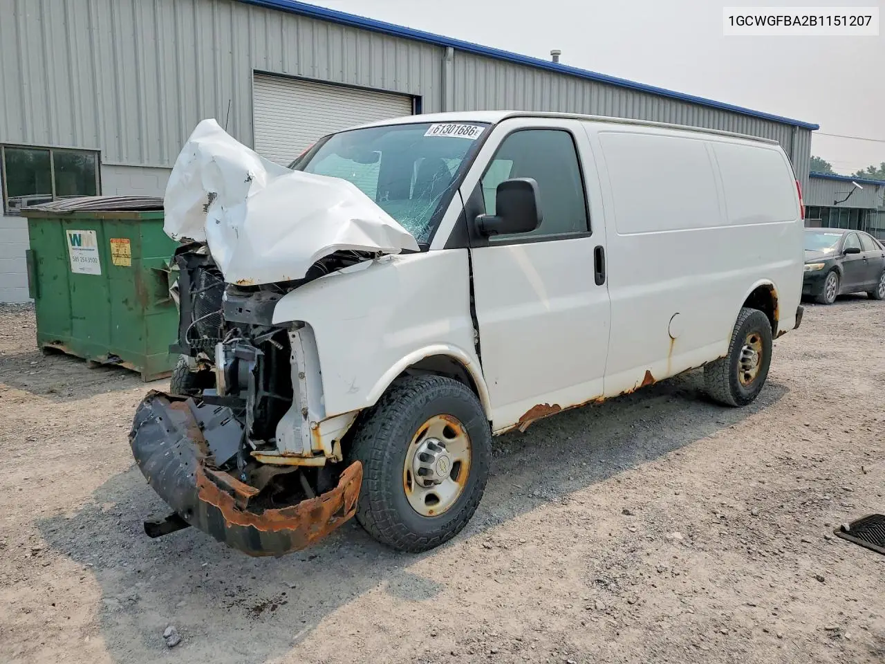 2011 Chevrolet Express G2500 VIN: 1GCWGFBA2B1151207 Lot: 61301686