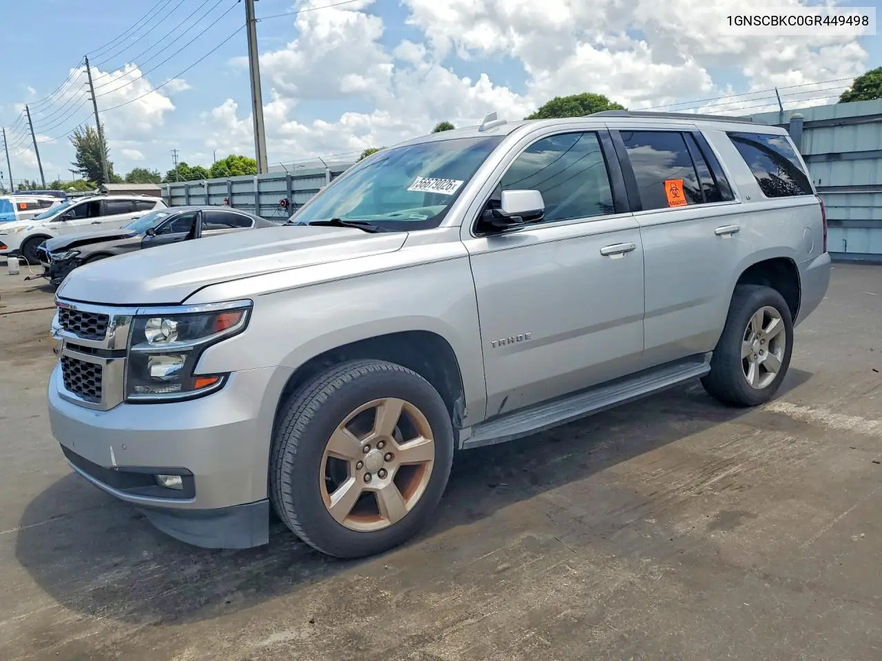 2016 Chevrolet Tahoe C1500 Lt VIN: 1GNSCBKC0GR449498 Lot: 56679026