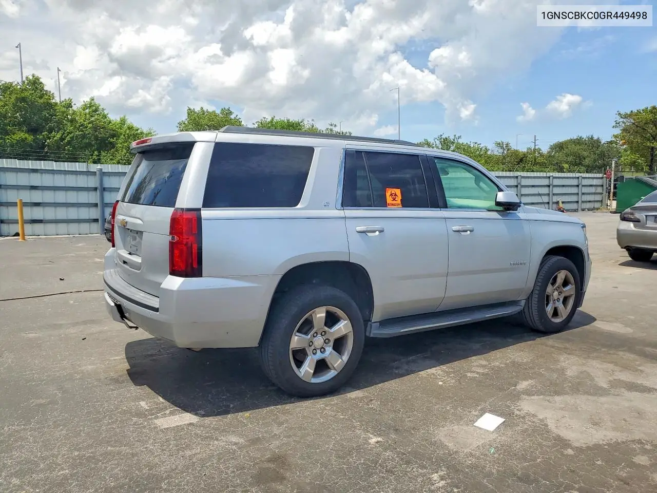 2016 Chevrolet Tahoe C1500 Lt VIN: 1GNSCBKC0GR449498 Lot: 56679026