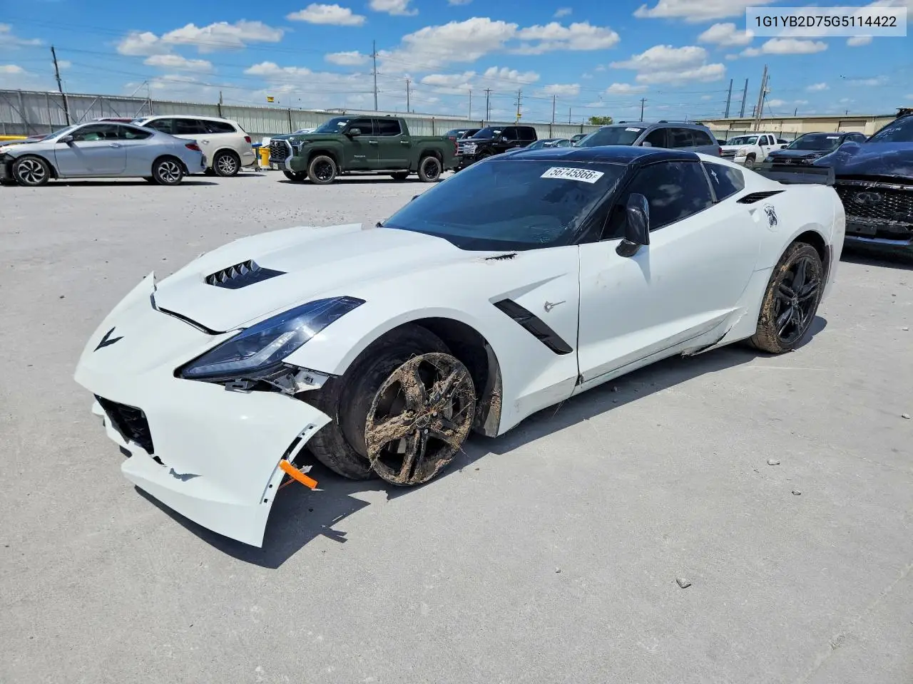 2016 Chevrolet Corvette Stingray 1Lt VIN: 1G1YB2D75G5114422 Lot: 56745866