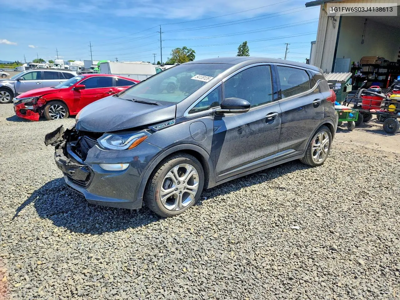 2018 Chevrolet Bolt Ev Lt VIN: 1G1FW6S03J4138613 Lot: 54138126