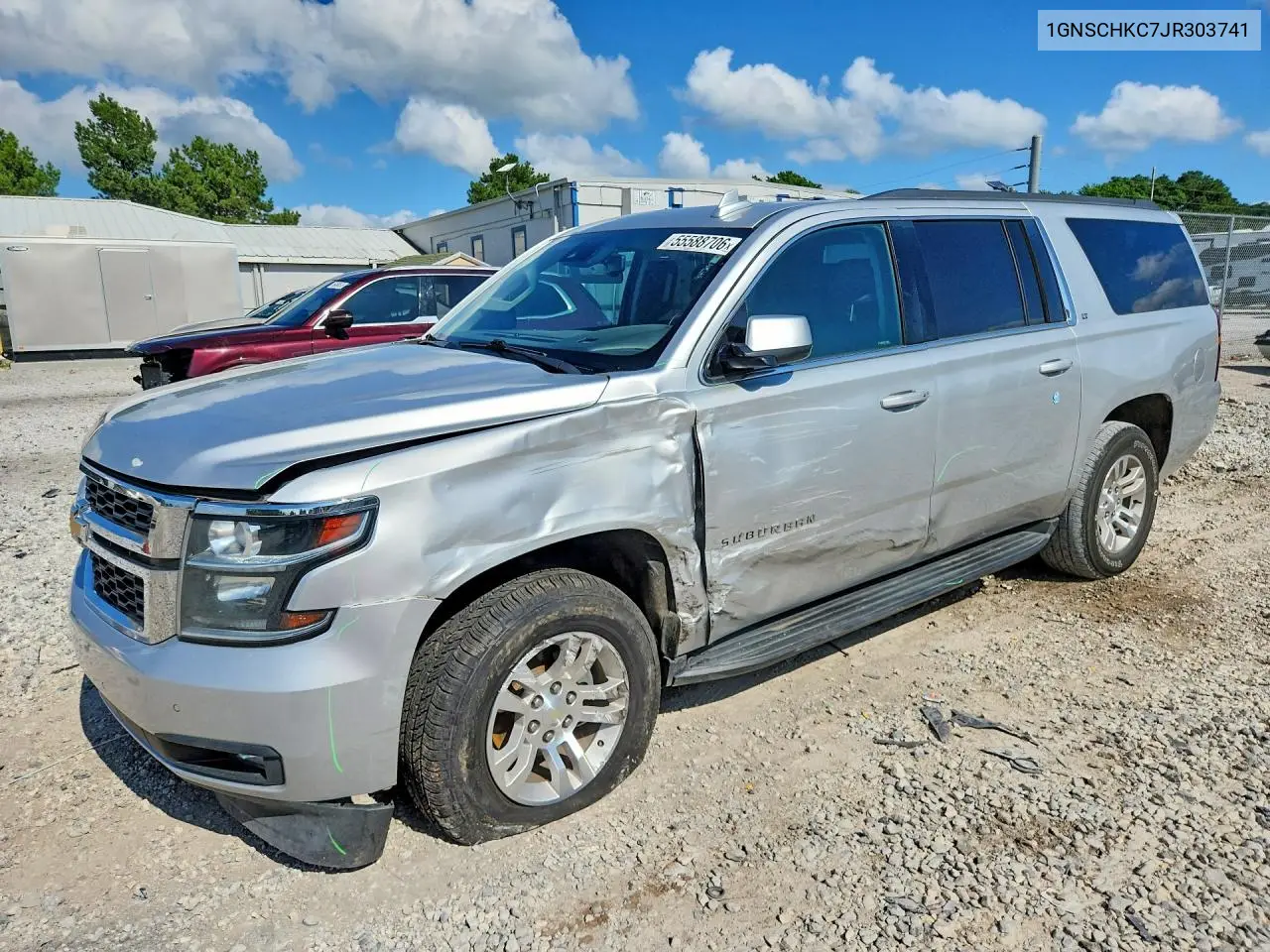 2018 Chevrolet Suburban C1500 Lt VIN: 1GNSCHKC7JR303741 Lot: 55588706