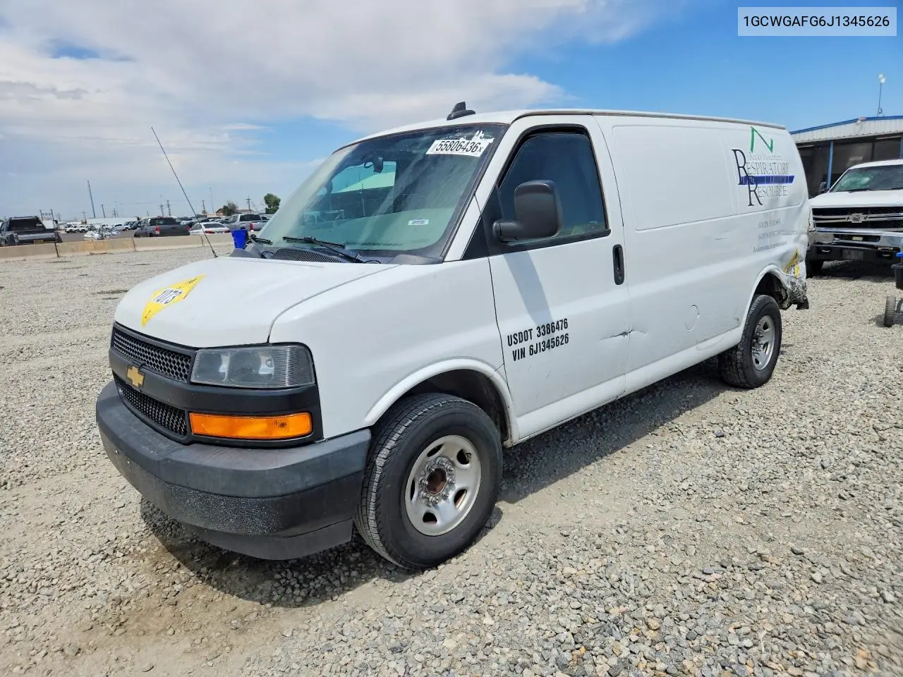 2018 Chevrolet Express G2500 VIN: 1GCWGAFG6J1345626 Lot: 55806436
