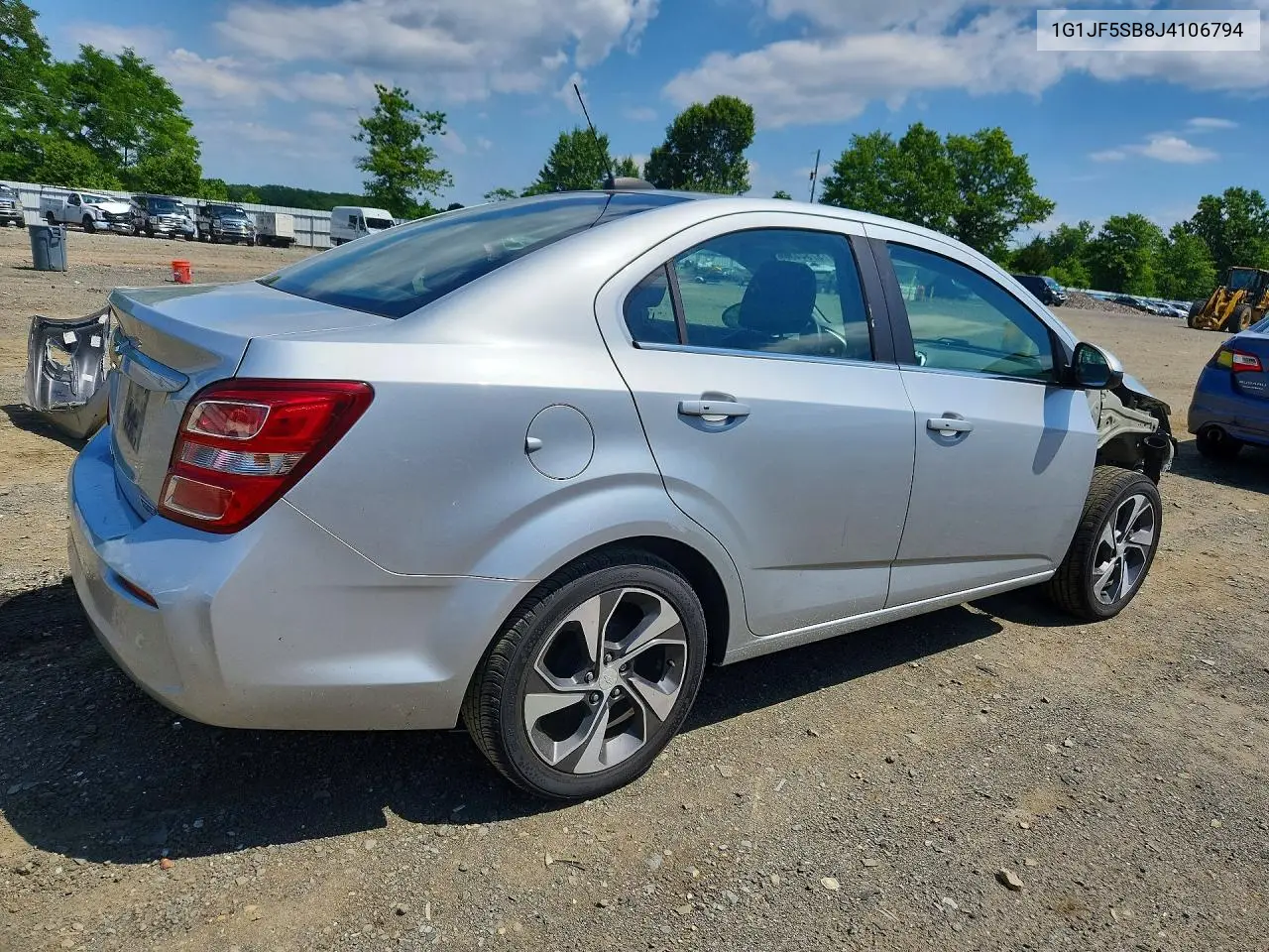 2018 Chevrolet Sonic Premier VIN: 1G1JF5SB8J4106794 Lot: 57844806