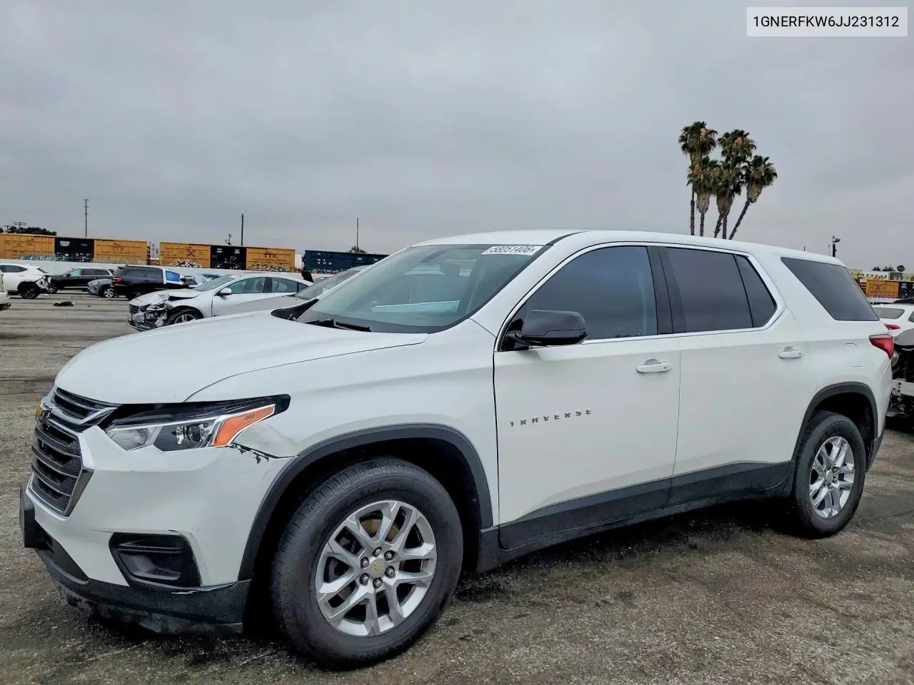 2018 Chevrolet Traverse Ls VIN: 1GNERFKW6JJ231312 Lot: 58051406