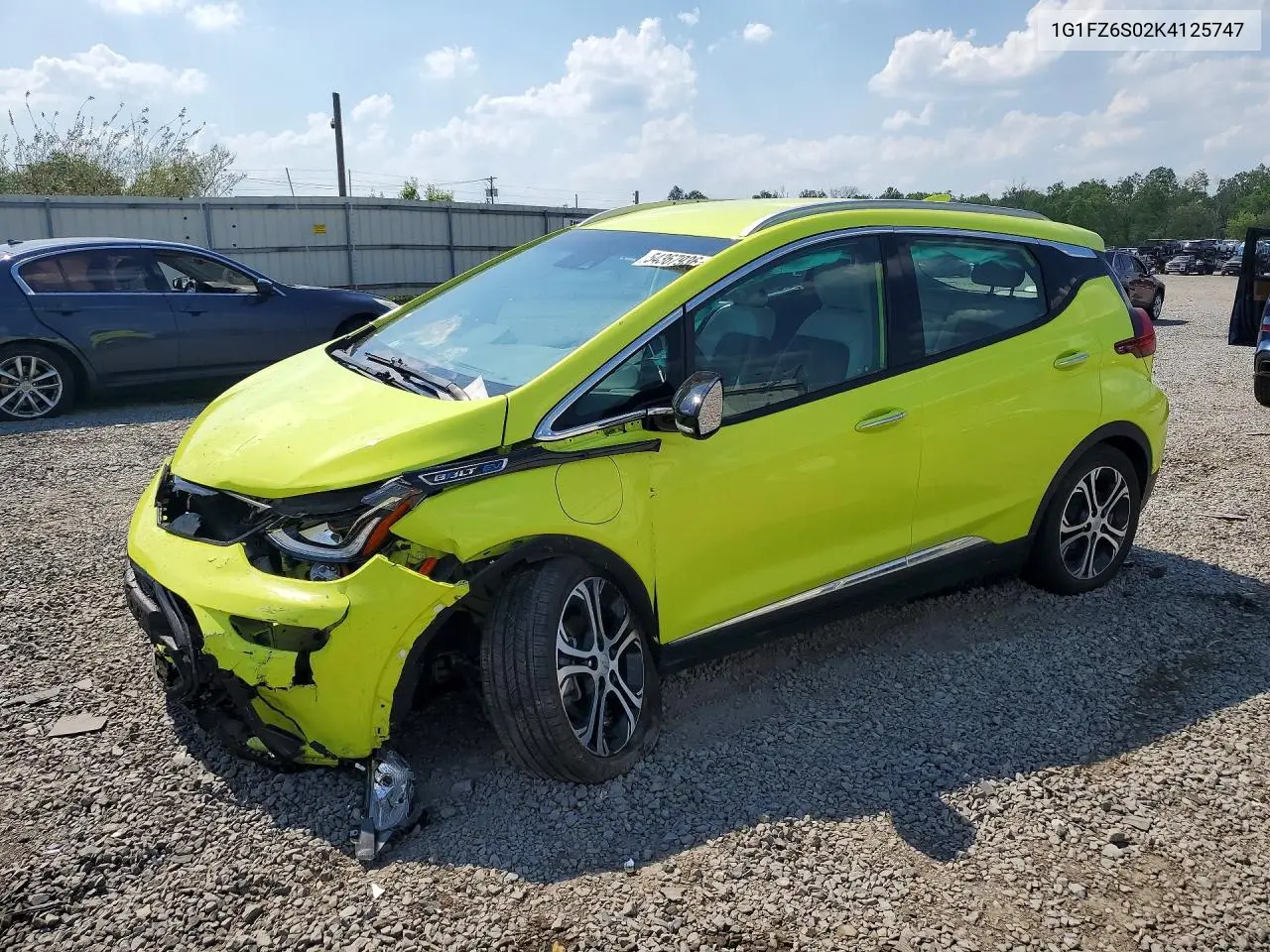 2019 Chevrolet Bolt Ev Premier VIN: 1G1FZ6S02K4125747 Lot: 54367936