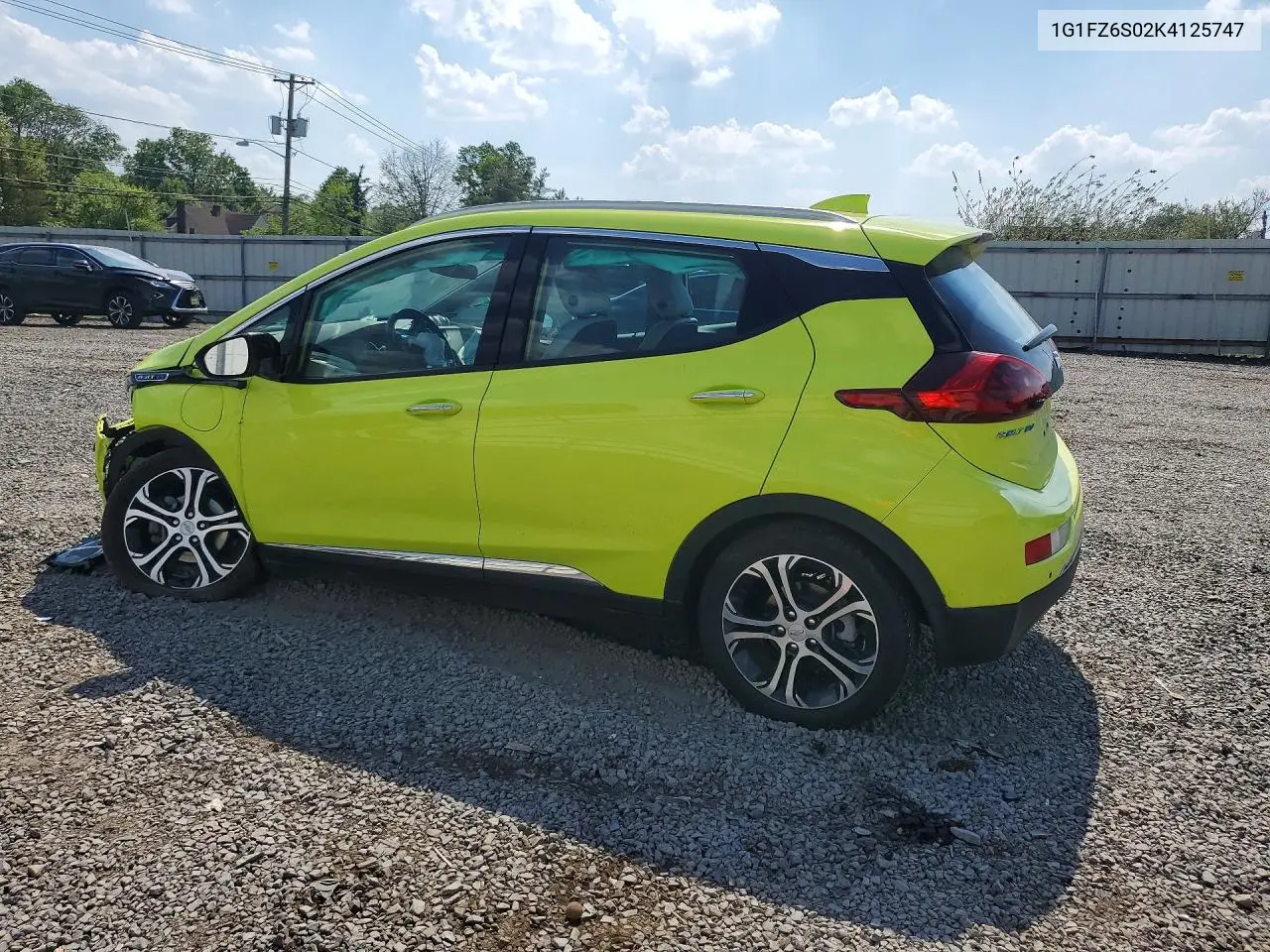 2019 Chevrolet Bolt Ev Premier VIN: 1G1FZ6S02K4125747 Lot: 54367936