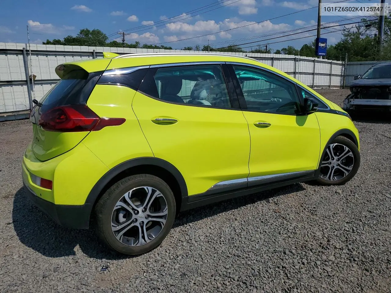 2019 Chevrolet Bolt Ev Premier VIN: 1G1FZ6S02K4125747 Lot: 54367936