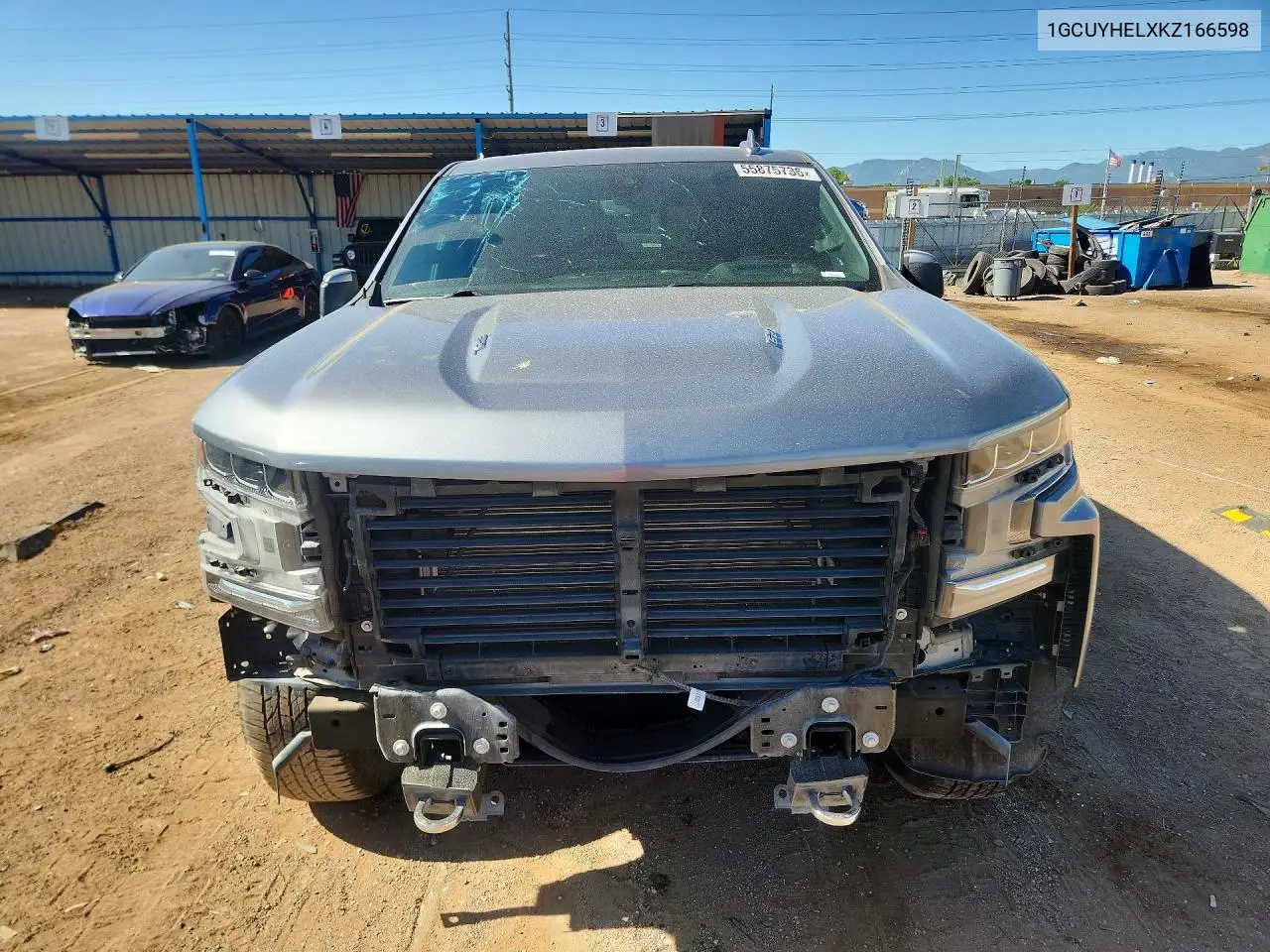 2019 Chevrolet Silverado K1500 High Country VIN: 1GCUYHELXKZ166598 Lot: 55875736