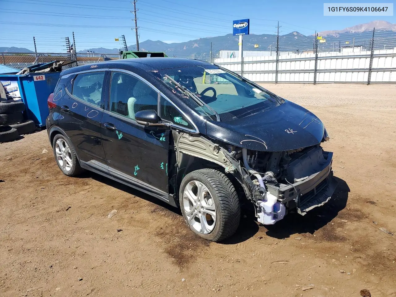 2019 Chevrolet Bolt Ev Lt VIN: 1G1FY6S09K4106647 Lot: 57310226