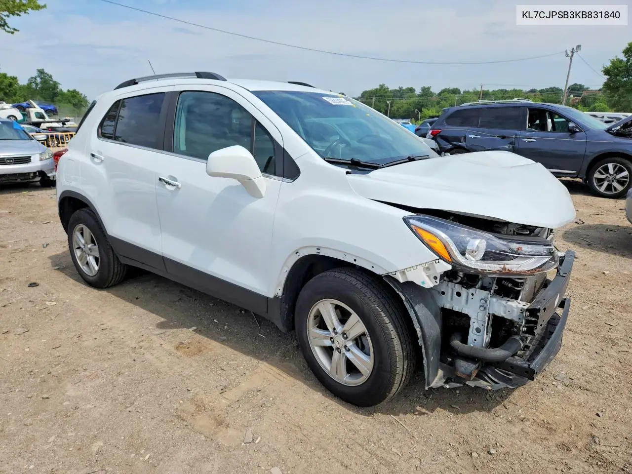 2019 Chevrolet Trax 1Lt VIN: KL7CJPSB3KB831840 Lot: 58834926