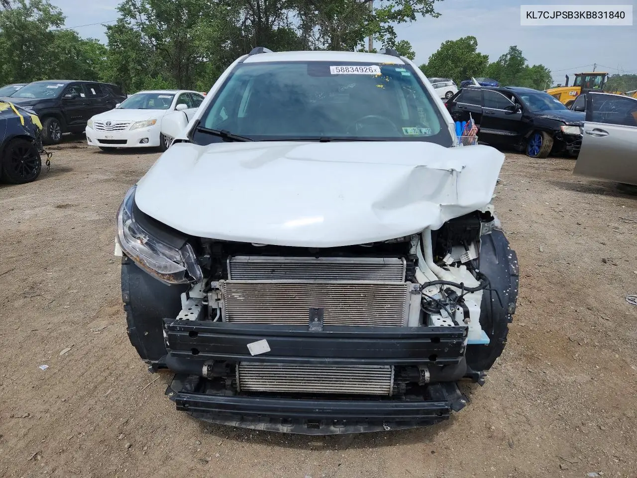 2019 Chevrolet Trax 1Lt VIN: KL7CJPSB3KB831840 Lot: 58834926