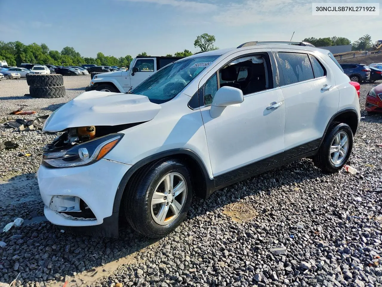 2019 Chevrolet Trax 1Lt VIN: 3GNCJLSB7KL271922 Lot: 59331196