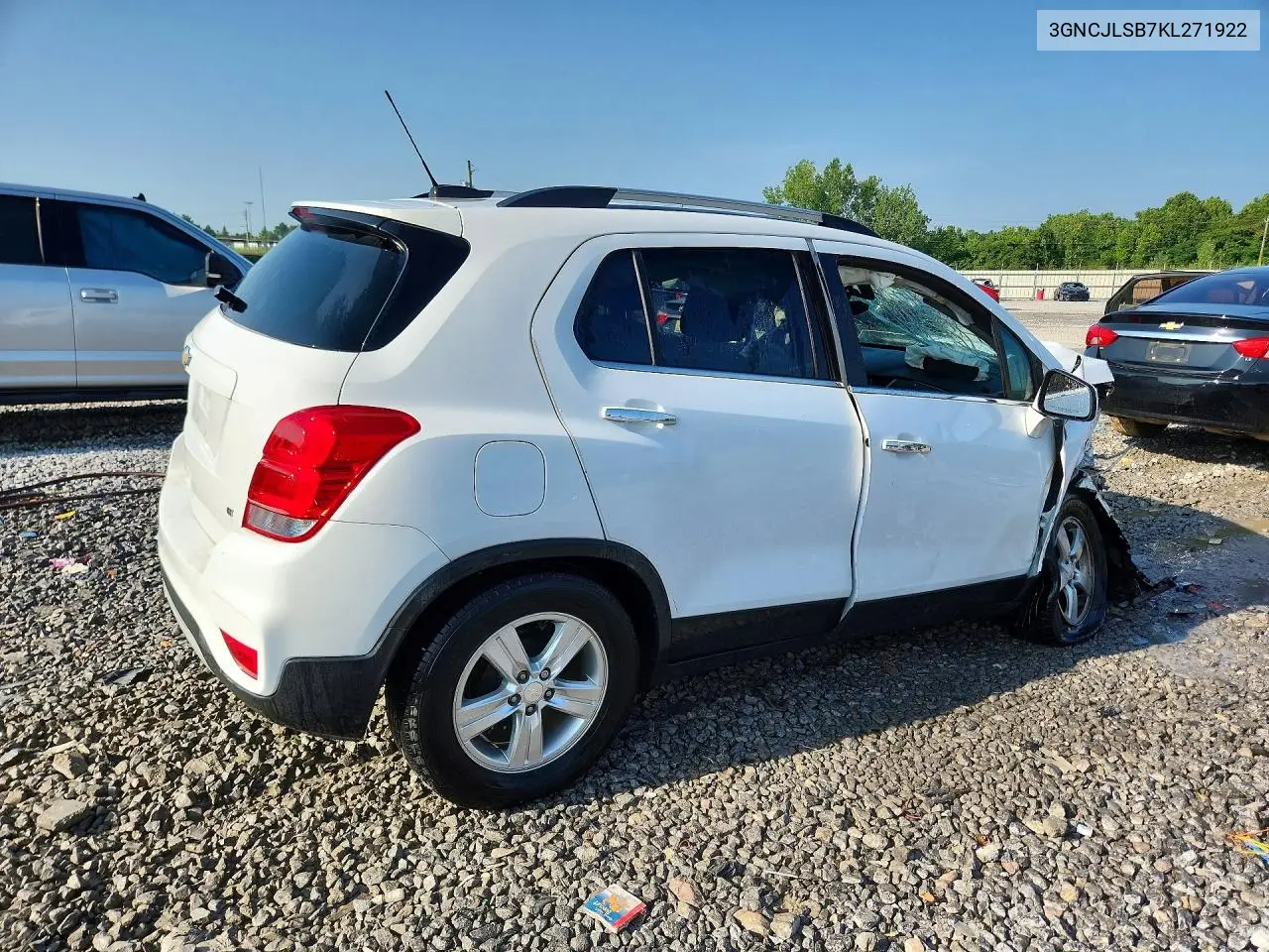 2019 Chevrolet Trax 1Lt VIN: 3GNCJLSB7KL271922 Lot: 59331196