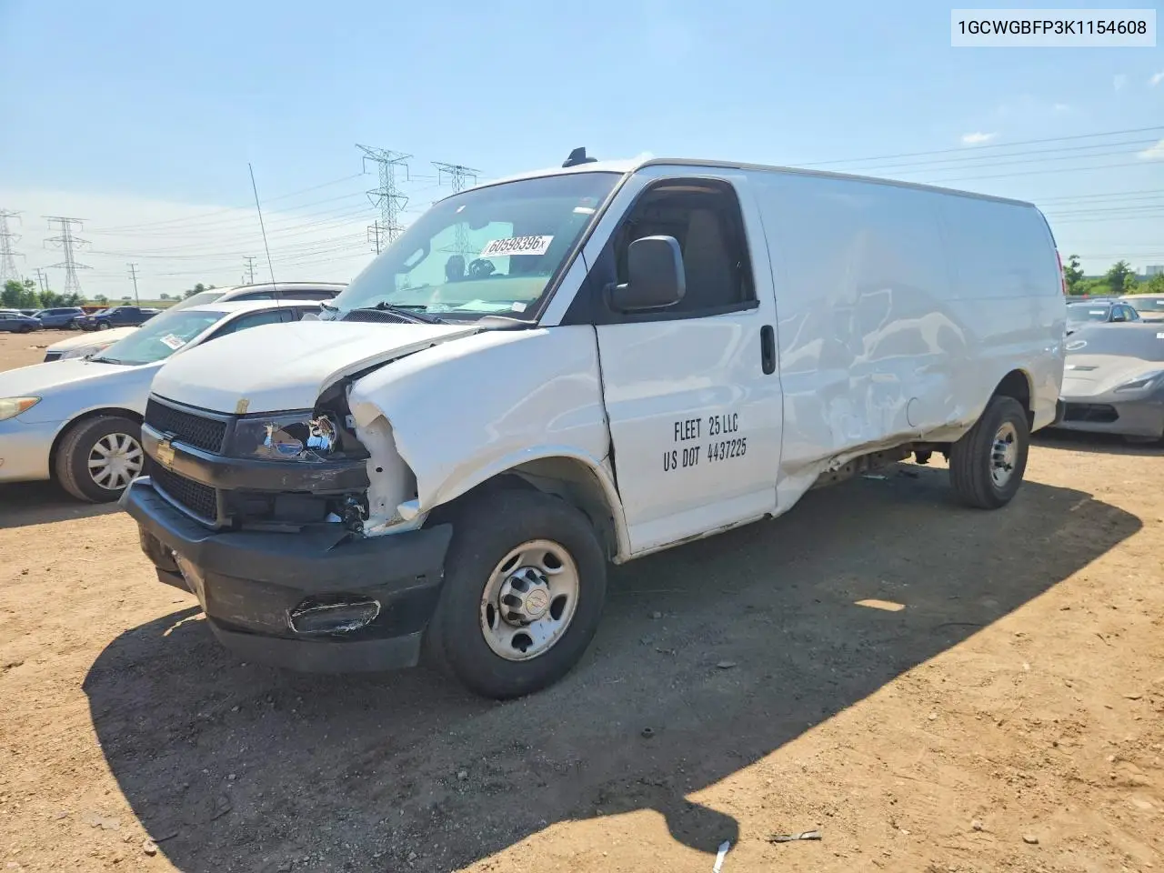 2019 Chevrolet Express G2500 VIN: 1GCWGBFP3K1154608 Lot: 60598396