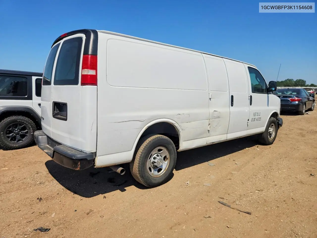 2019 Chevrolet Express G2500 VIN: 1GCWGBFP3K1154608 Lot: 60598396