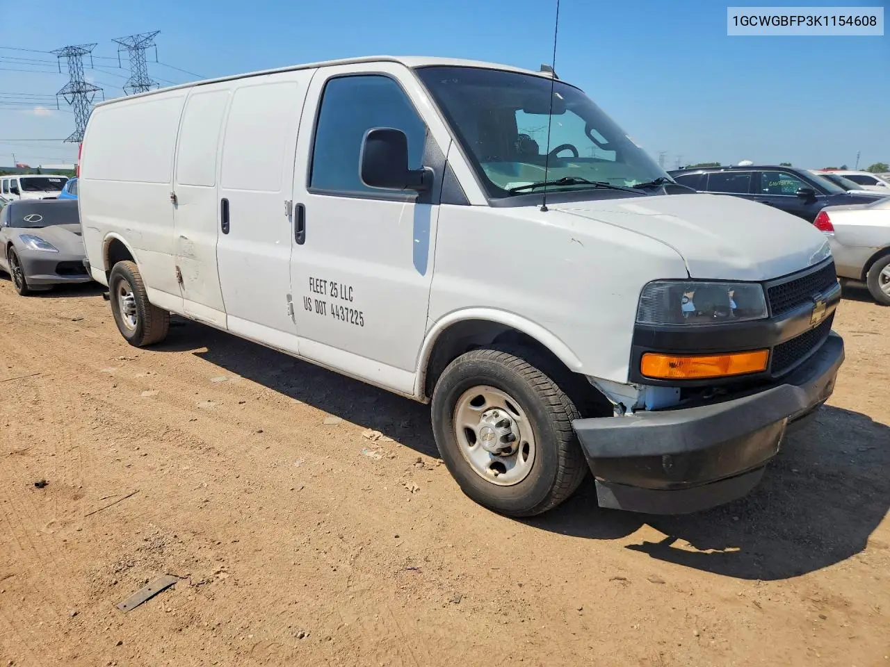 2019 Chevrolet Express G2500 VIN: 1GCWGBFP3K1154608 Lot: 60598396