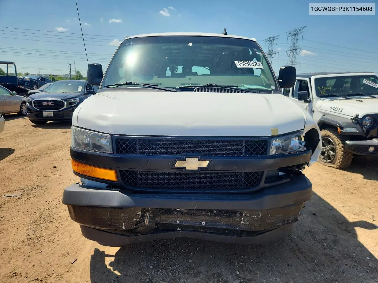 2019 Chevrolet Express G2500 VIN: 1GCWGBFP3K1154608 Lot: 60598396