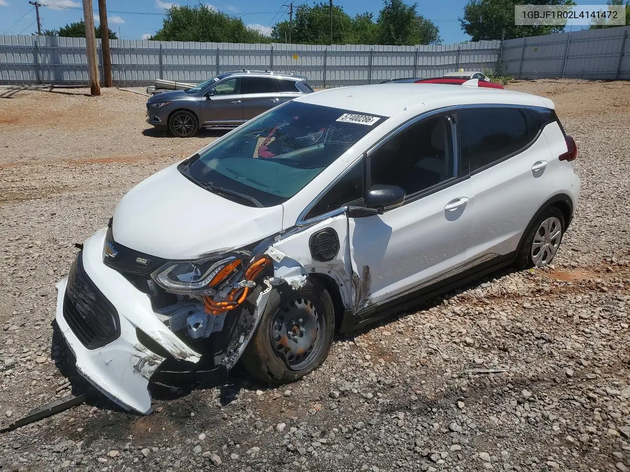 2020 Chevrolet Bolt Ev VIN: 1GBJF1R02L4141472 Lot: 57400286