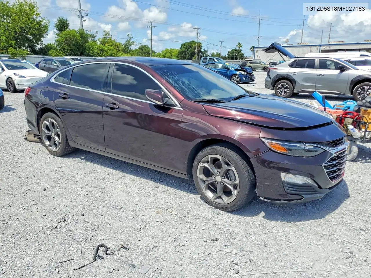 2021 Chevrolet Malibu Lt VIN: 1G1ZD5ST8MF027183 Lot: 56481106