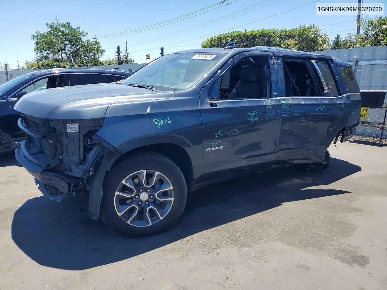 2021 Chevrolet Tahoe K1500 Lt VIN: 1GNSKNKD9MR320720 Lot: 56504916