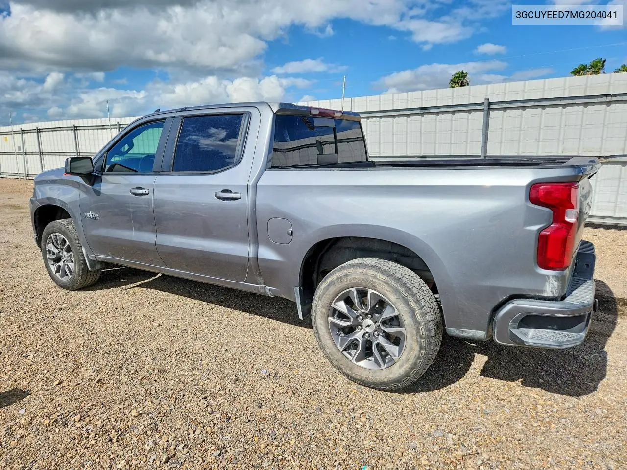 2021 Chevrolet Silverado K1500 Rst VIN: 3GCUYEED7MG204041 Lot: 57008526