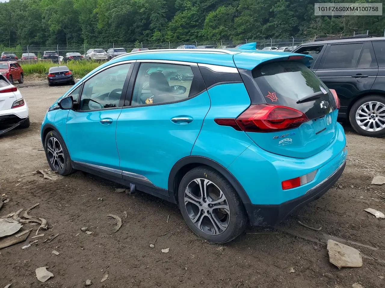 2021 Chevrolet Bolt Ev Premier VIN: 1G1FZ6S0XM4100758 Lot: 59783276