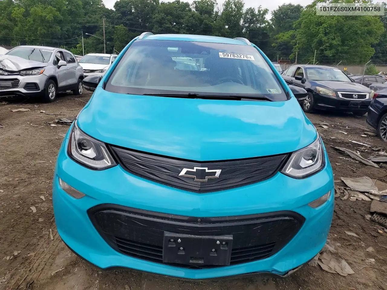 2021 Chevrolet Bolt Ev Premier VIN: 1G1FZ6S0XM4100758 Lot: 59783276