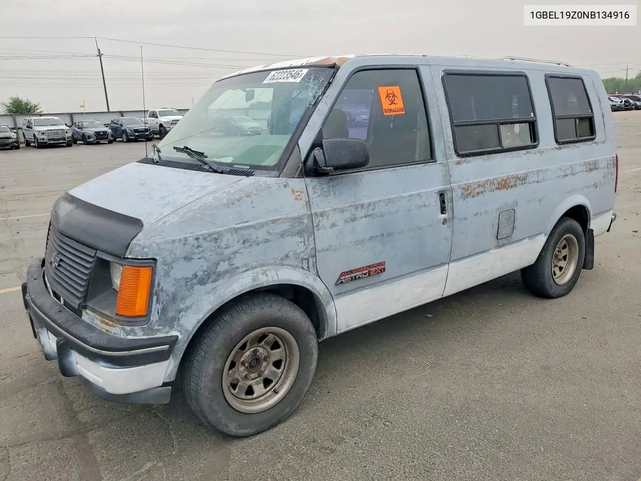 1992 Chevrolet Astro VIN: 1GBEL19Z0NB134916 Lot: 62223546