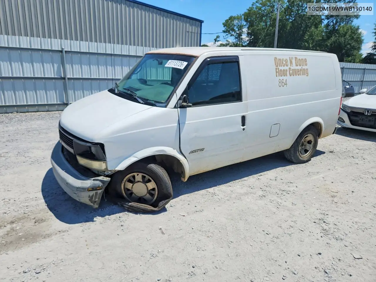 1998 Chevrolet Astro VIN: 1GCDM19W9WB190140 Lot: 61113726