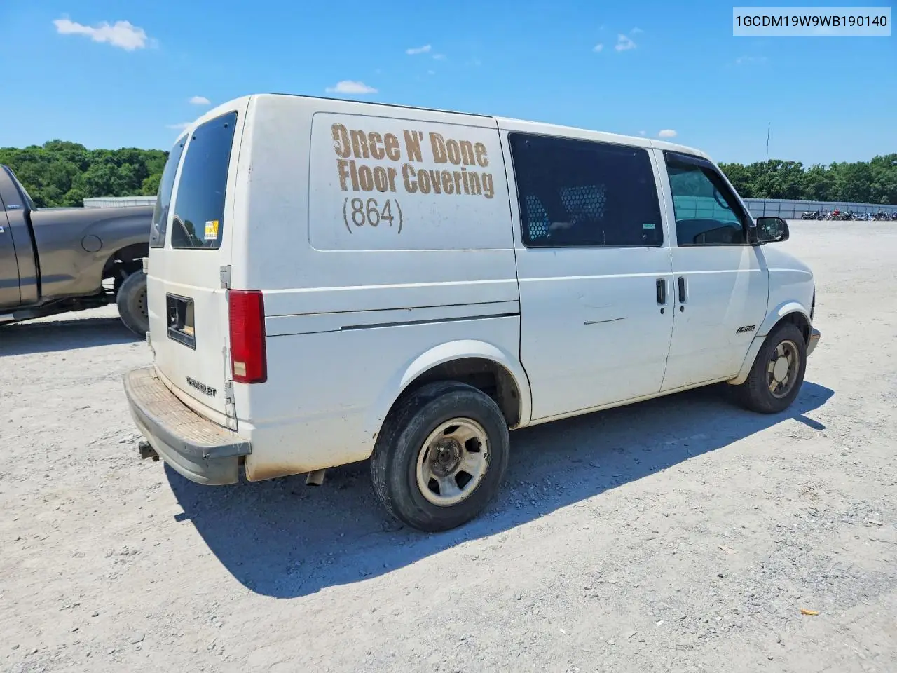 1998 Chevrolet Astro VIN: 1GCDM19W9WB190140 Lot: 61113726
