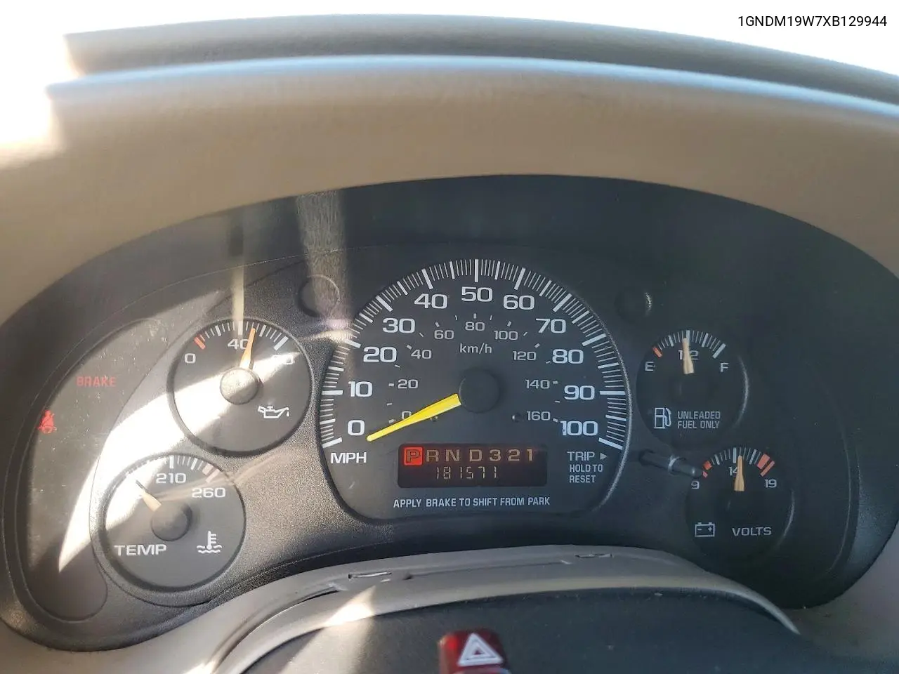 1999 Chevrolet Astro VIN: 1GNDM19W7XB129944 Lot: 52772846