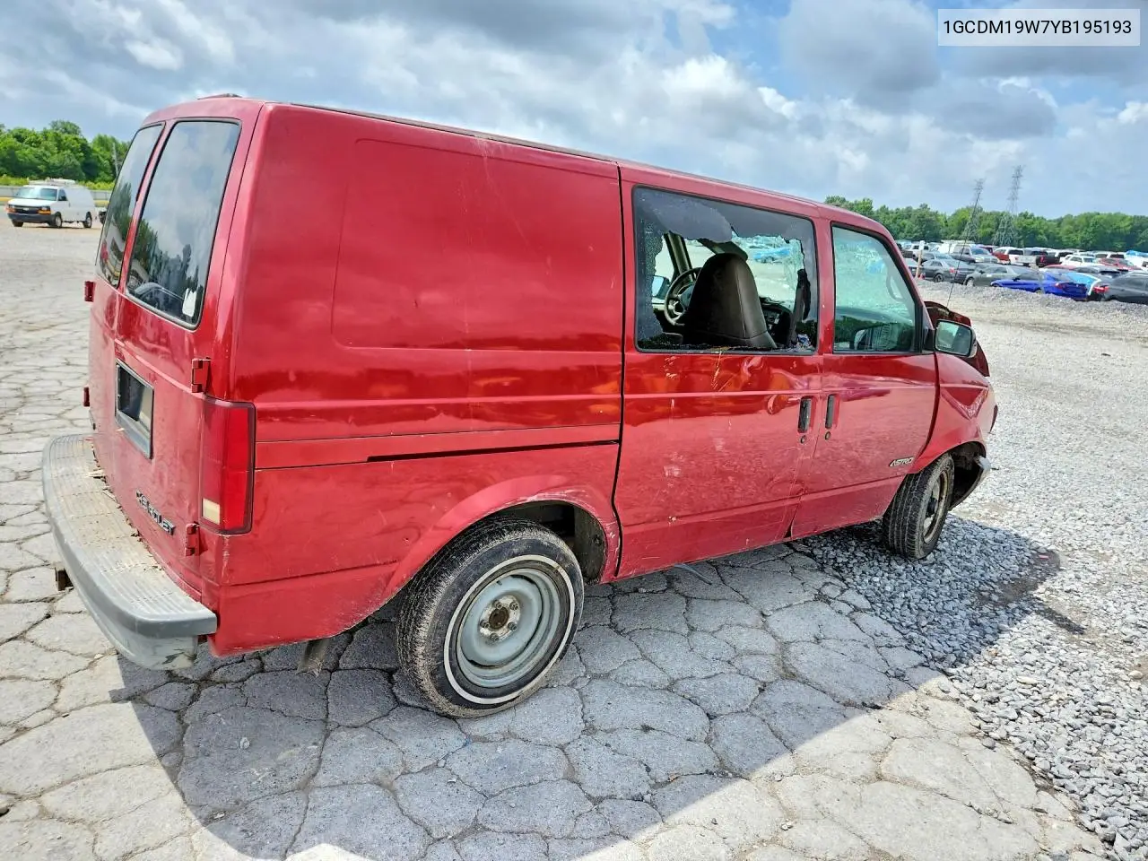 2000 Chevrolet Astro Van Delivery Van VIN: 1GCDM19W7YB195193 Lot: 56682696