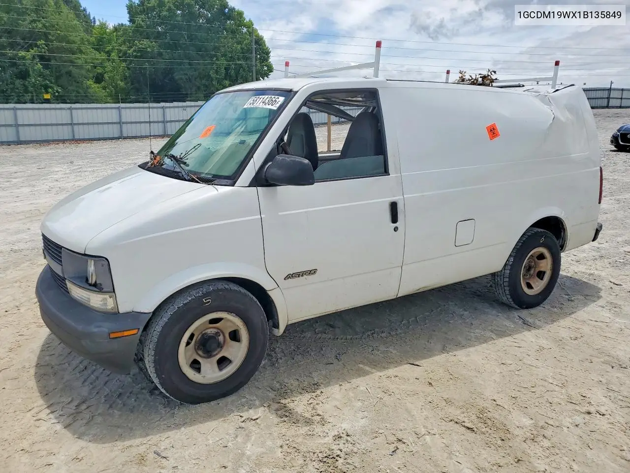 2001 Chevrolet Astro VIN: 1GCDM19WX1B135849 Lot: 58114366
