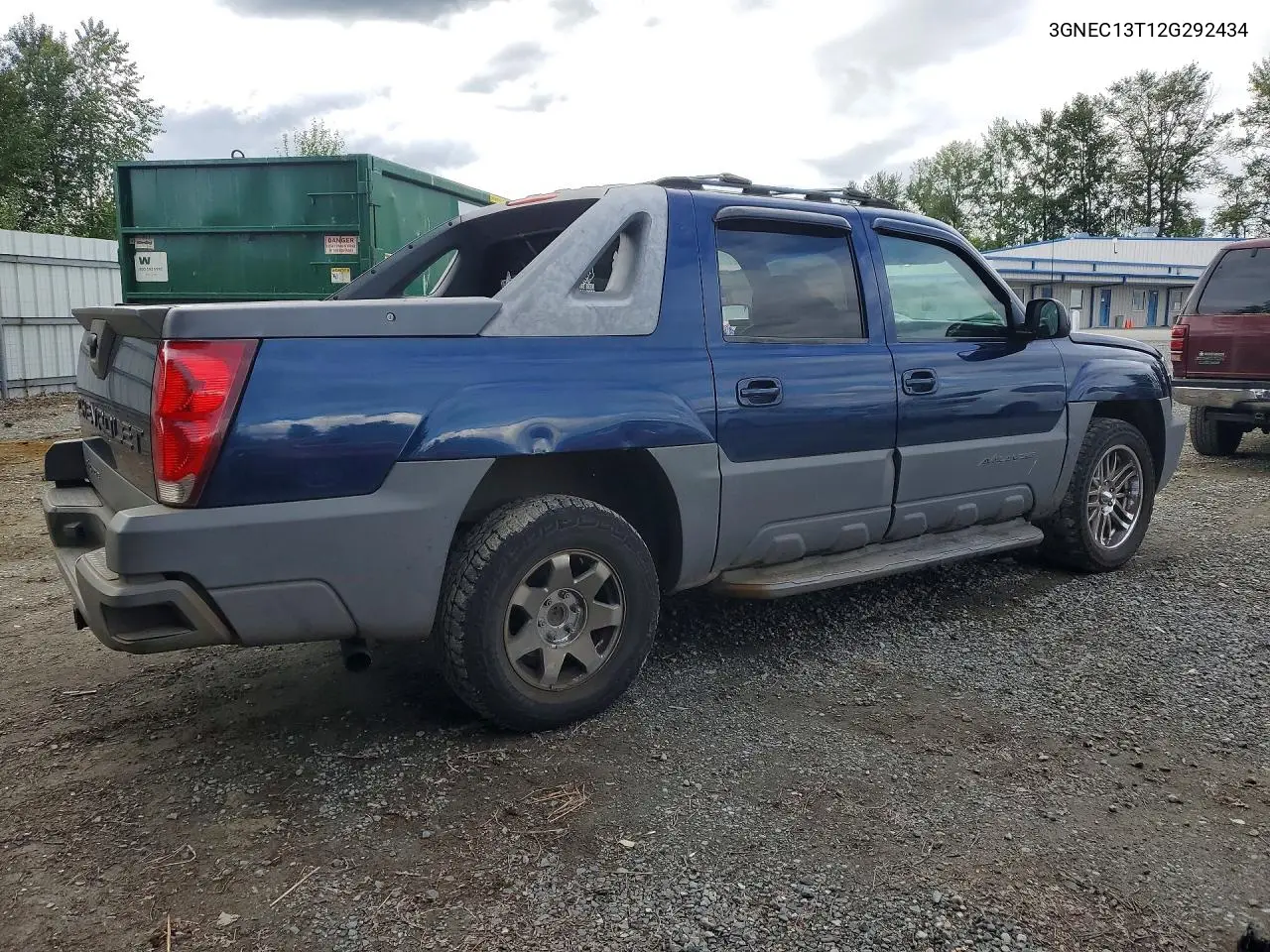 2002 Chevrolet Avalanche C1500 VIN: 3GNEC13T12G292434 Lot: 56324116