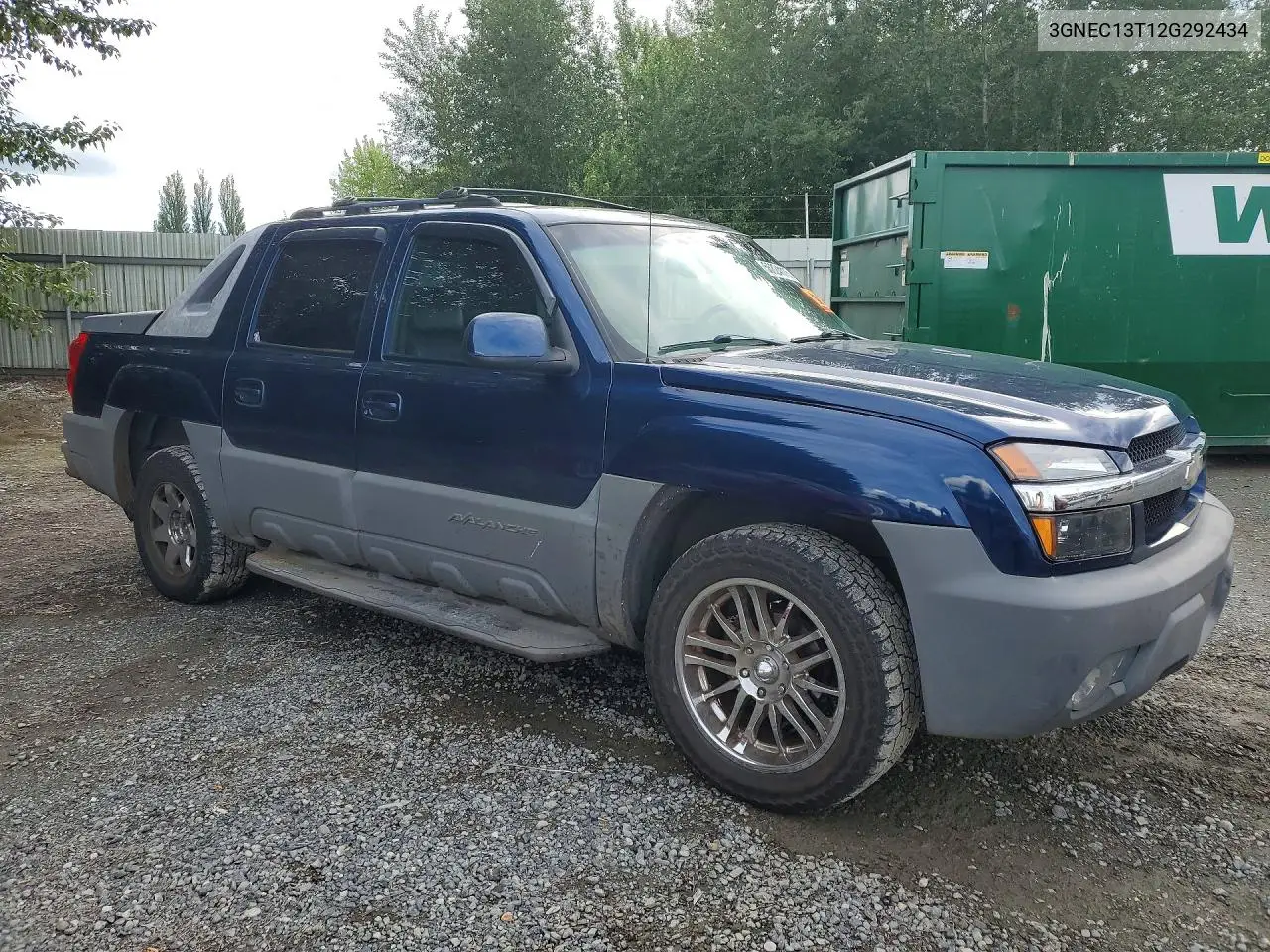 2002 Chevrolet Avalanche C1500 VIN: 3GNEC13T12G292434 Lot: 56324116