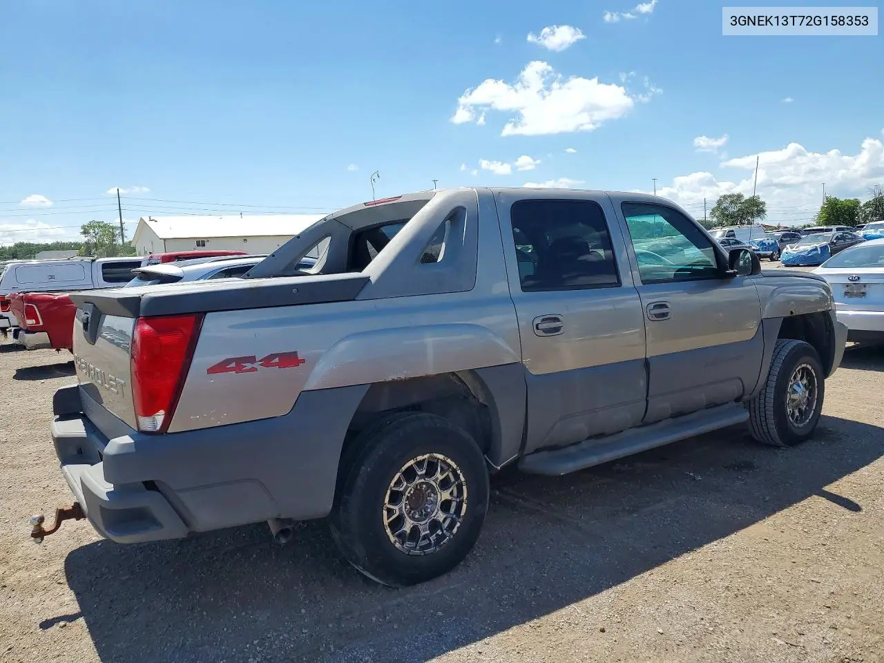 2002 Chevrolet Avalanche K1500 VIN: 3GNEK13T72G158353 Lot: 56504646