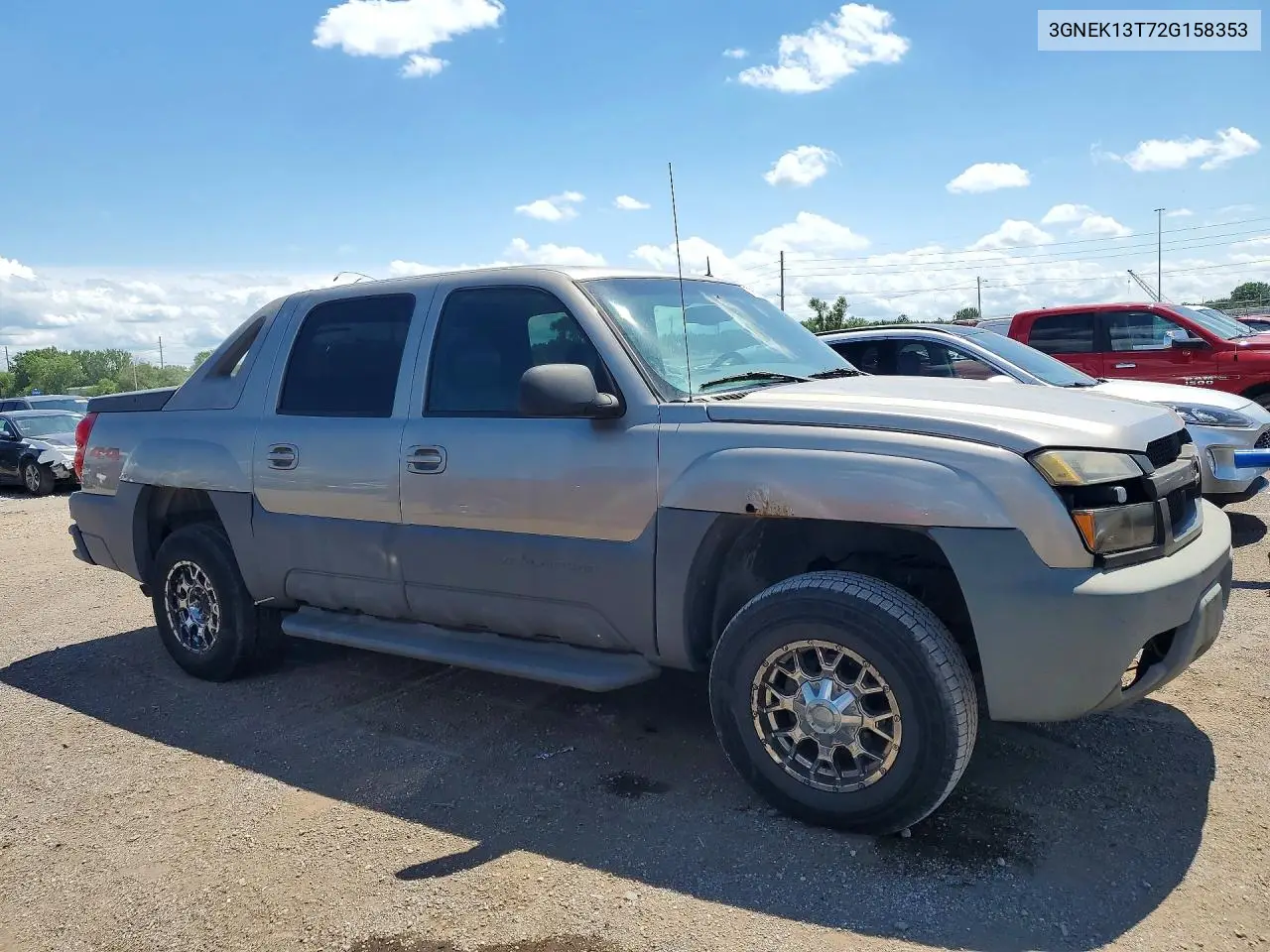 2002 Chevrolet Avalanche K1500 VIN: 3GNEK13T72G158353 Lot: 56504646