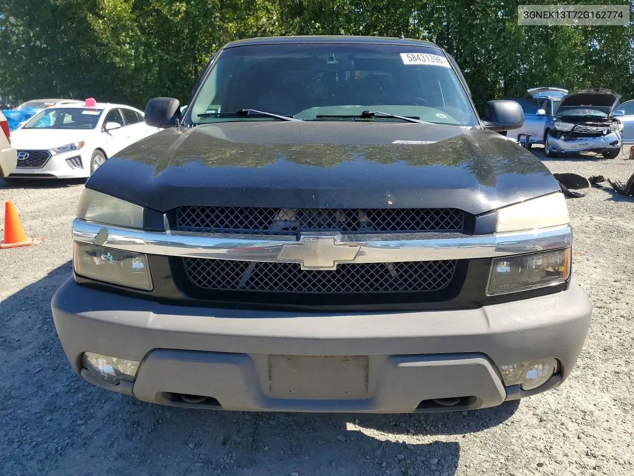 2002 Chevrolet Avalanche K1500 VIN: 3GNEK13T72G162774 Lot: 58431396