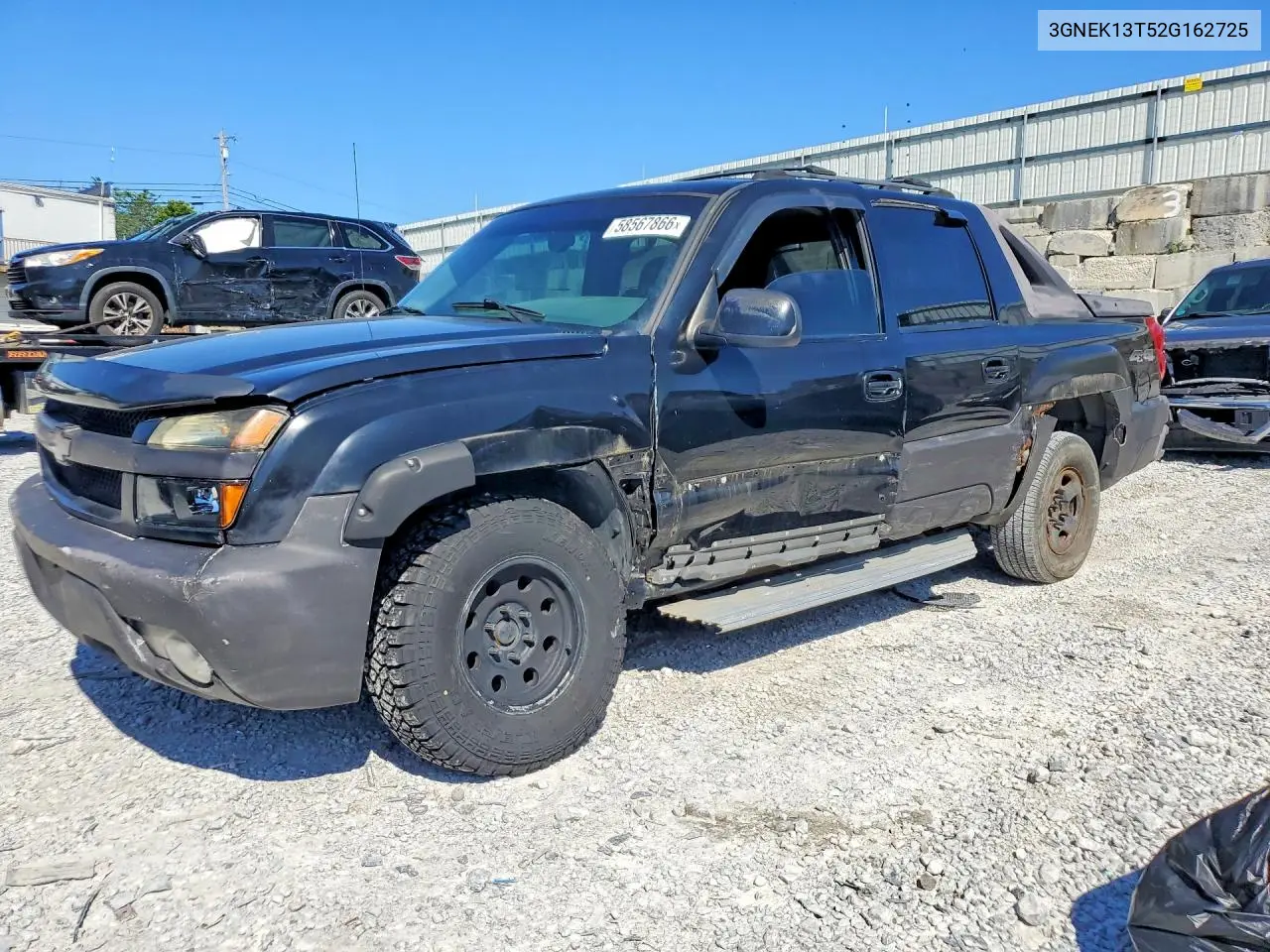 2002 Chevrolet Avalanche K1500 VIN: 3GNEK13T52G162725 Lot: 58567866