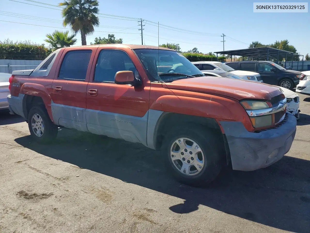 2002 Chevrolet Avalanche K1500 VIN: 3GNEK13T62G329125 Lot: 61122236