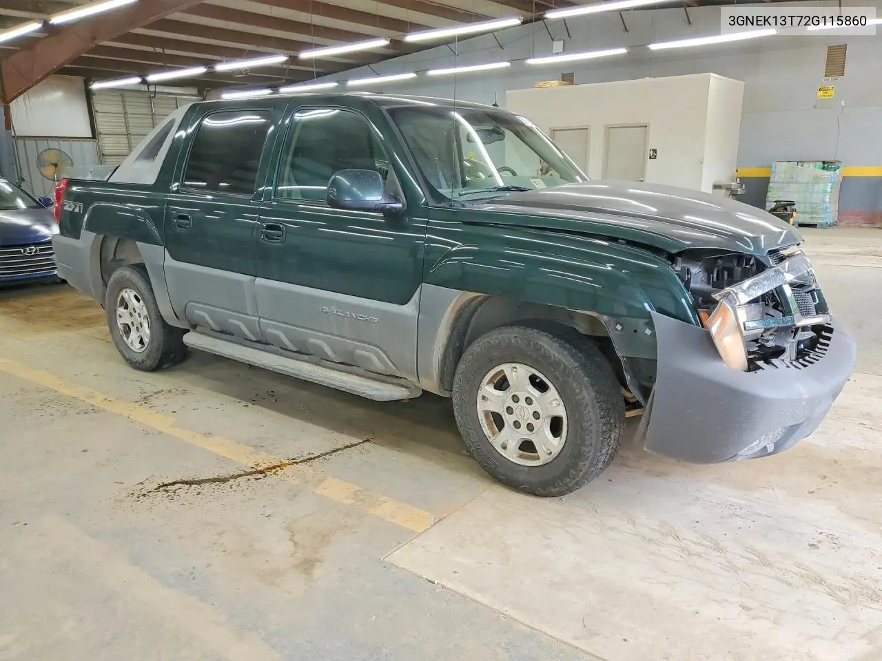2002 Chevrolet Avalanche K1500 VIN: 3GNEK13T72G115860 Lot: 61220526