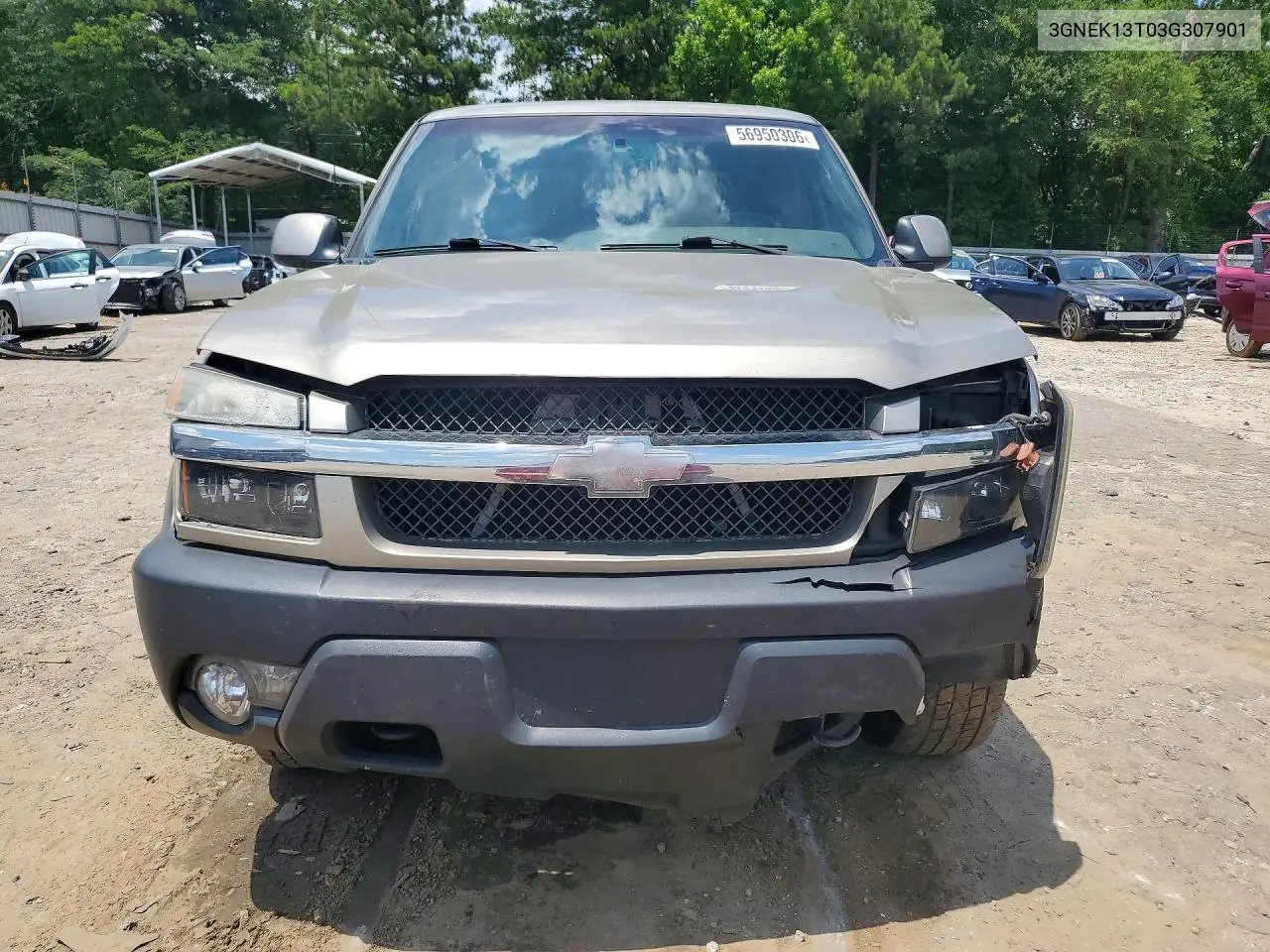 2003 Chevrolet Avalanche K1500 VIN: 3GNEK13T03G307901 Lot: 56950306