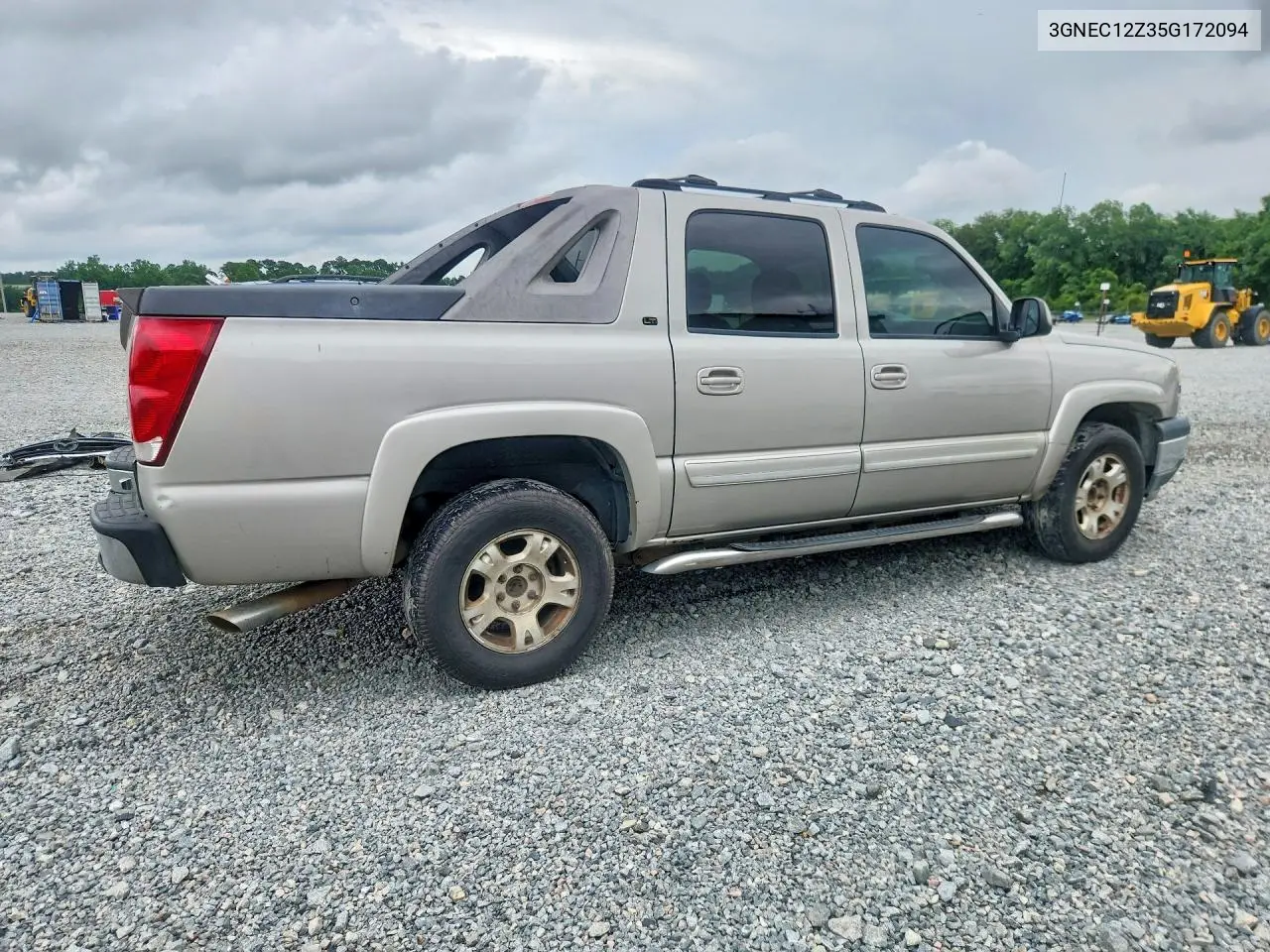 2005 Chevrolet Avalanche C1500 VIN: 3GNEC12Z35G172094 Lot: 57184566