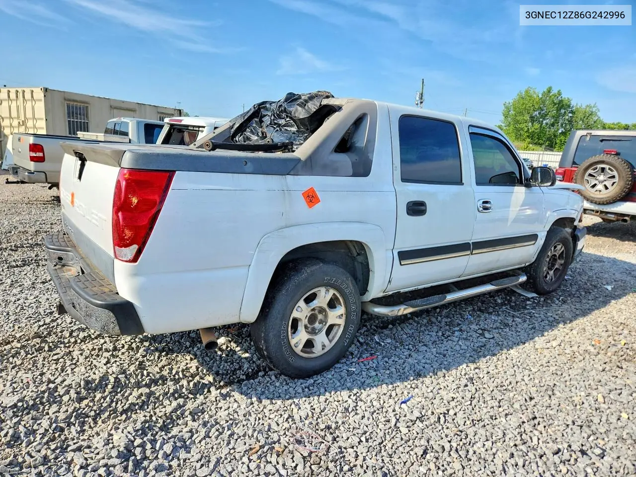 2006 Chevrolet Avalanche C1500 VIN: 3GNEC12Z86G242996 Lot: 60420036