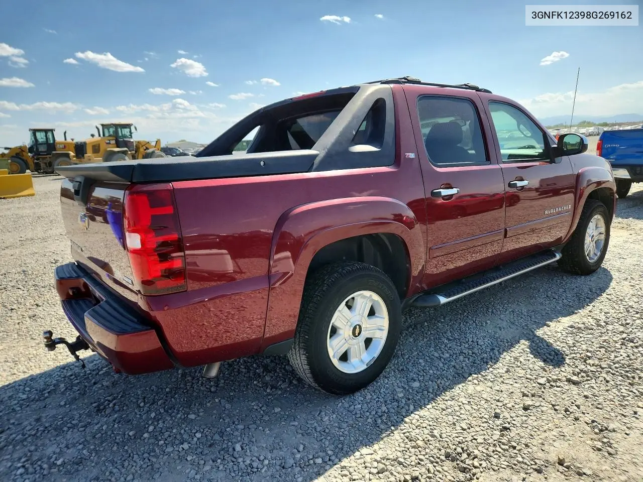2008 Chevrolet Avalanche K1500 VIN: 3GNFK12398G269162 Lot: 59399396
