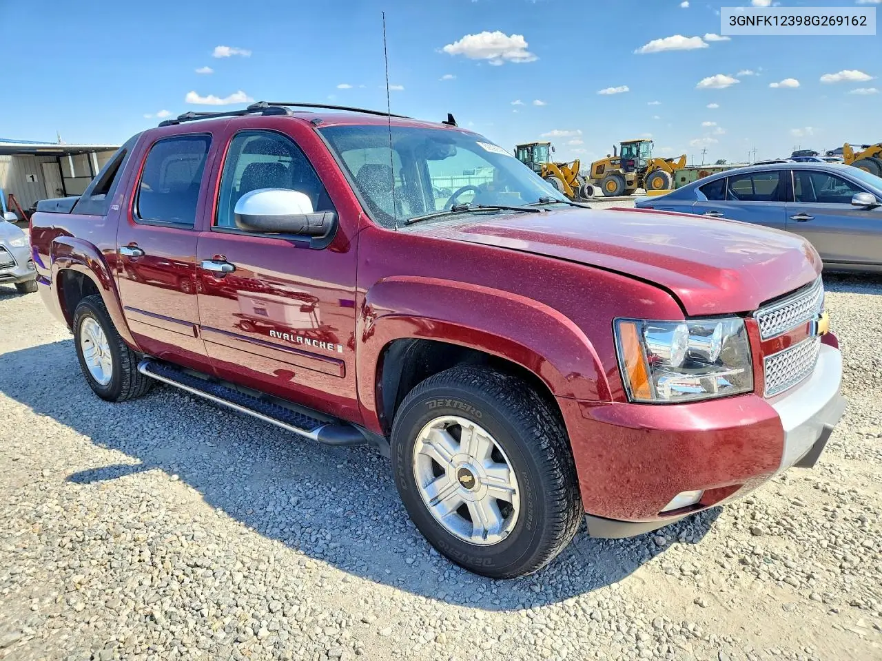 2008 Chevrolet Avalanche K1500 VIN: 3GNFK12398G269162 Lot: 59399396