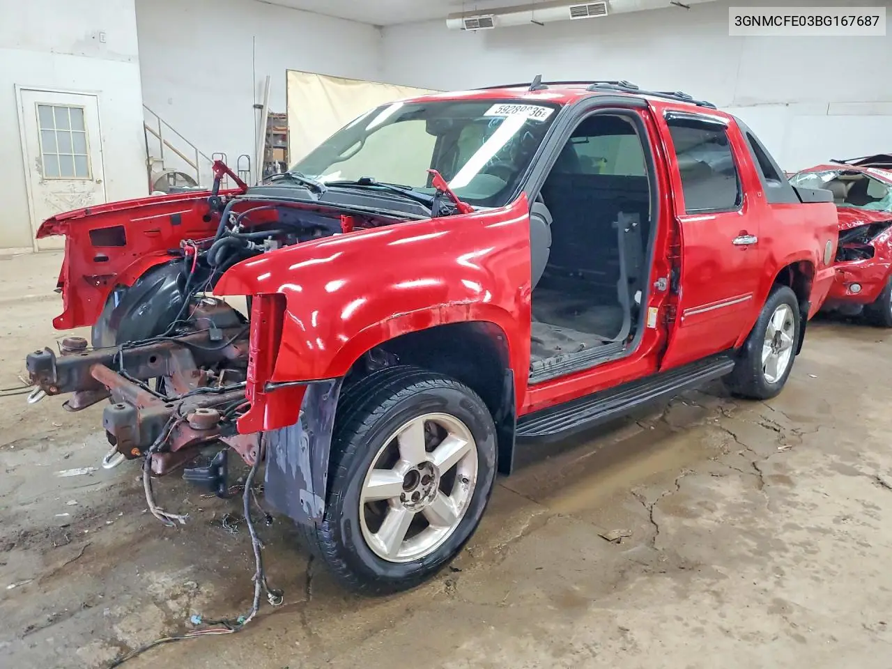 2011 Chevrolet Avalanche Lt VIN: 3GNMCFE03BG167687 Lot: 59289836