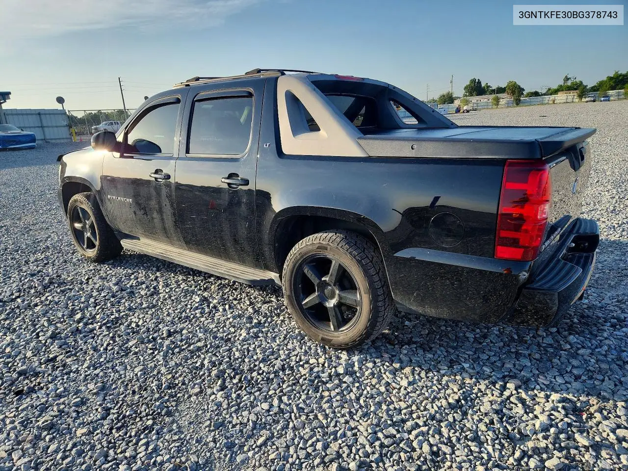 2011 Chevrolet Avalanche Lt VIN: 3GNTKFE30BG378743 Lot: 85770505