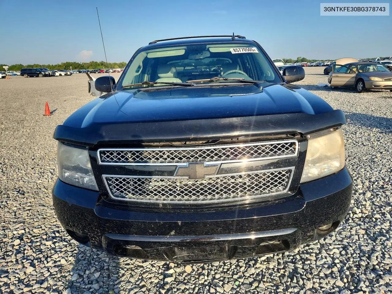 2011 Chevrolet Avalanche Lt VIN: 3GNTKFE30BG378743 Lot: 85770505
